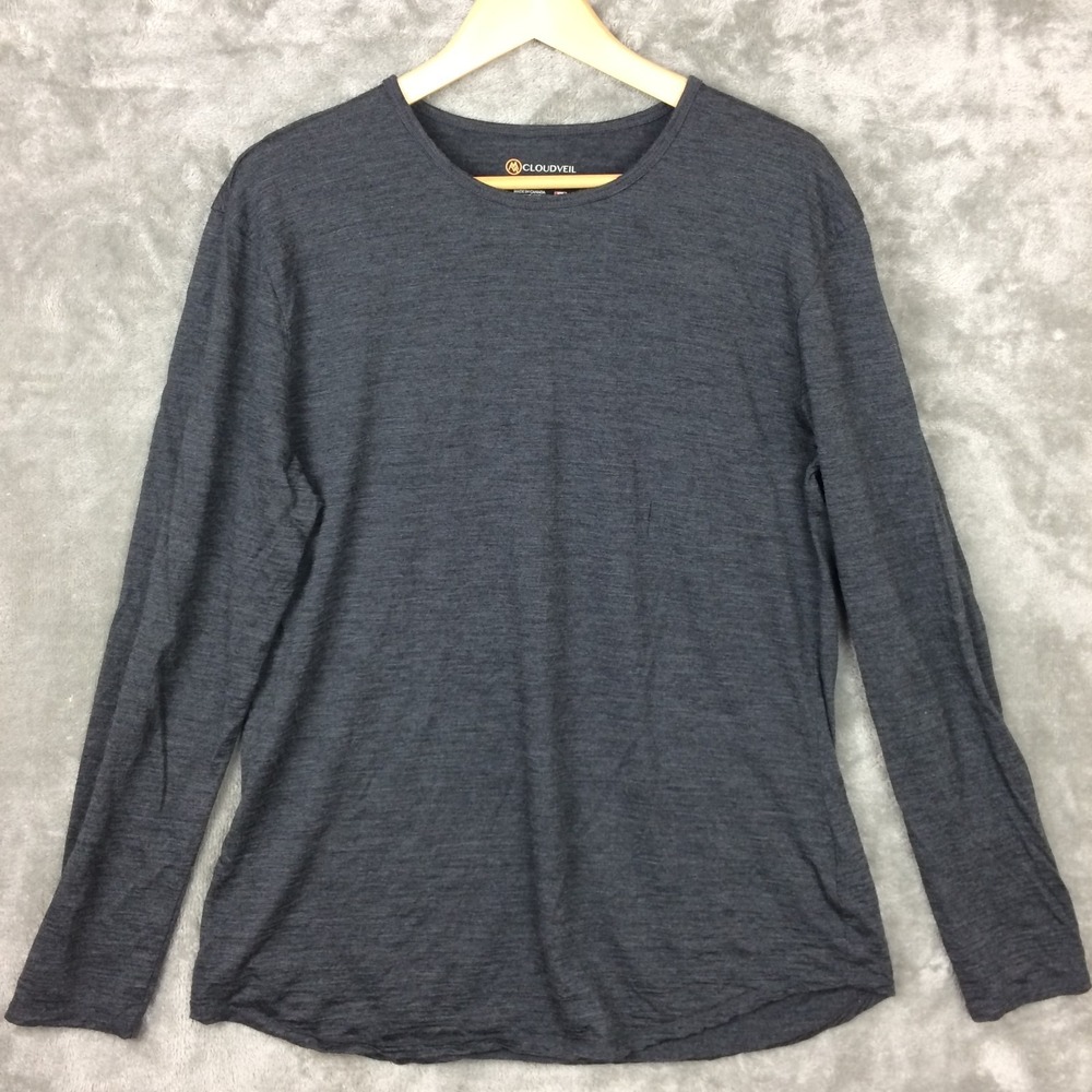Cloudveil Shirt Womens XXL Merino Wool Gray Long Sleeve Base Layer Hiking READ